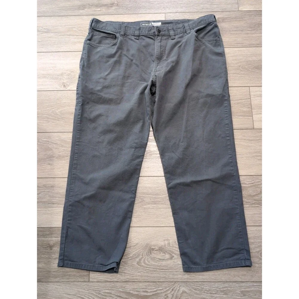 CARHARTT CANVAS RELAXED FIT  PANTS GRAY IN MEN'S SIZE 44x30(44x28 actual) EUC